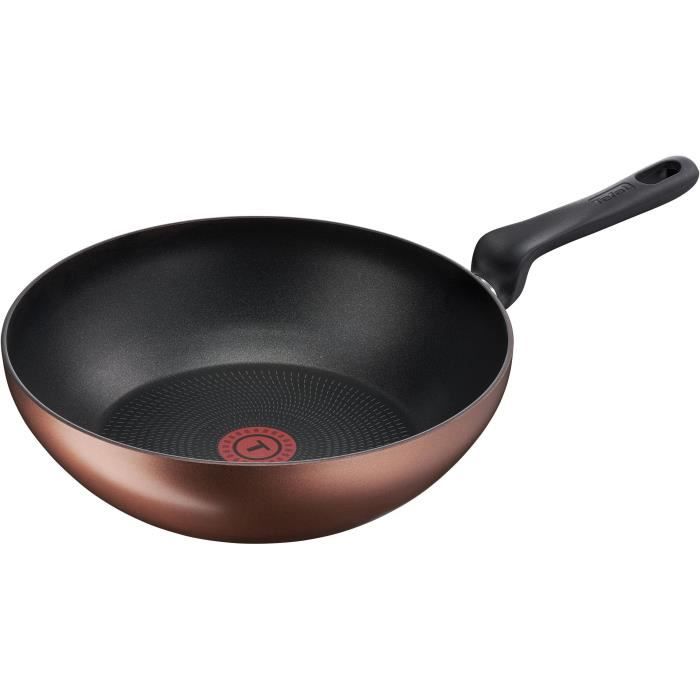 TEFAL OPTIMAL Poele wok - induction -  28 cm - marron