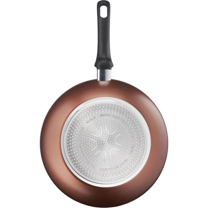 TEFAL OPTIMAL Poele wok - induction - 28 cm - marron
