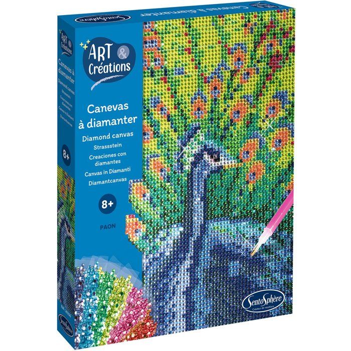 Tableau en Mini Strass - Paon à Créer - SENTOSPHERE