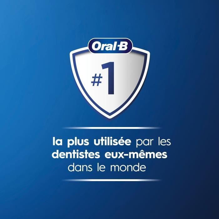 Oral-B PRO 1 700 3D white- Brosse a Dents Électrique - Rechargeable - Minuteur - Blanche et bleue