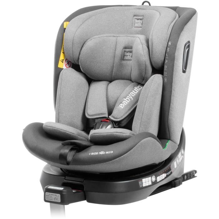 Seggiolino auto - BABYAUTO - AITANA GRIGIO ANTRACITE - Dalla nascita a 12 anni - 0-36 kg - I-Size - ISOFIX - Girevole 360° - ECE R129