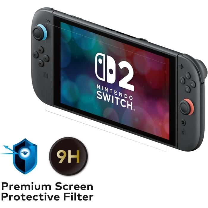 Pellicola protettiva in vetro temperato Premium - HORI - Nintendo Switch 2 - Anti-luce blu - Durezza 9h