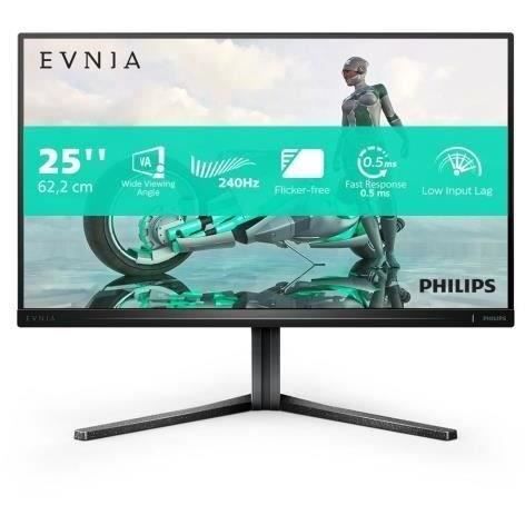 Monitor da gioco per PC - Philips - 24,5'' - FHD - VA veloce - 0,5 ms - 240 Hz - Pivot/altezza regolabile - 25M2N3200W