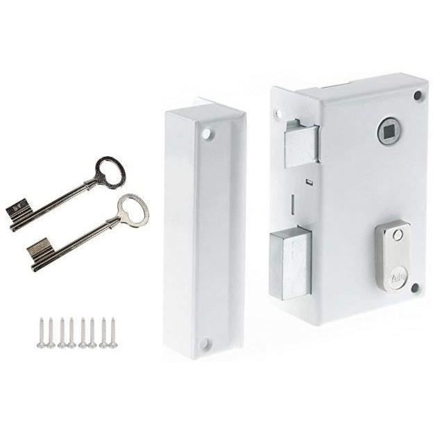 Lock - YALE - YAV37G - Vertical surface mounted with left mortise - White - 2 Keys supplied - Grille and Gate
