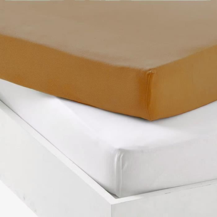 Image secondaire de Lot 1 alese + 1 drap housse - P'TIT DODO - 60 x 120 cm - Blanc / Caramel