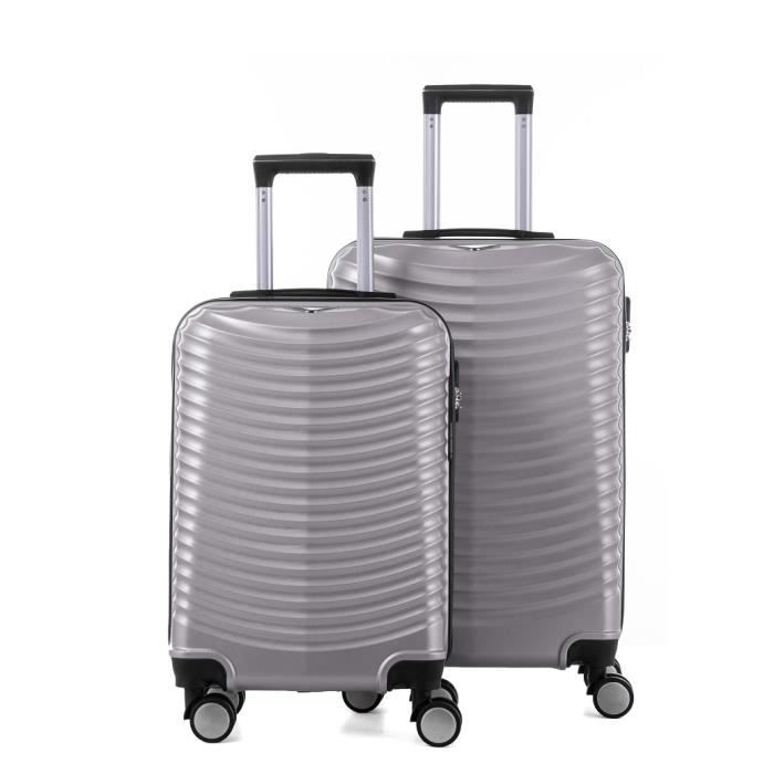 TRAVEL WORLD Ensemble de 2 Valises 55/65 Cm Argent