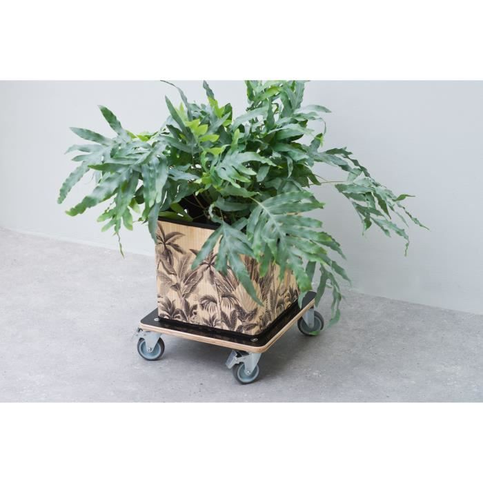 Image secondaire de Nature Chariot a plantes carré 38x38 cm noir bois 446407