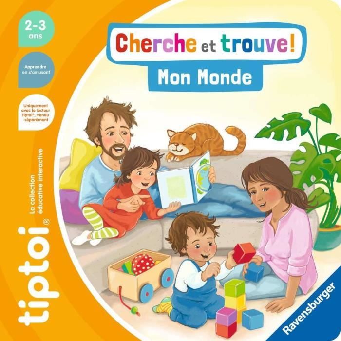 tiptoi Cherche et trouve Mon Monde, Livre interactif, Jeu éducatif électronique, sans écran-A partir de 2 ans-13099008, Ravensburger