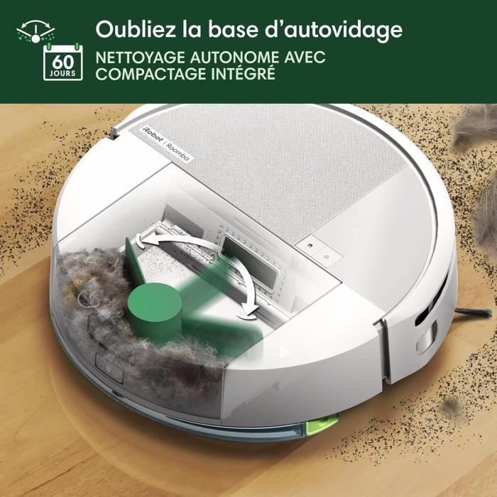 Image secondaire de Aspirateur robot laveur - IROBOT Roomba 205 Combo Compactor - 3h - 7000 Pa - 1820 ml - Blanc