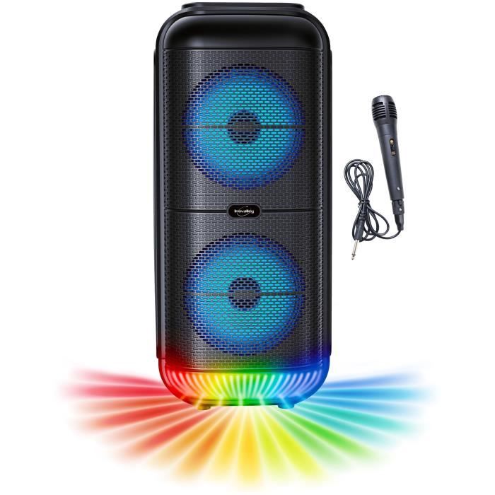 Enceinte Karaok� lumineuse - INOVALLEY - KA22-BTH - Bluetooth V5.0 - 49 cm - 500 W - Noir