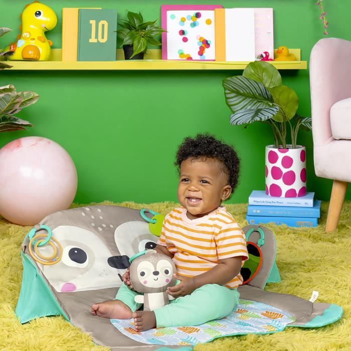 Tapis d'éveil BRIGHT STARS Paresseux - Taille XL - Avec coussin de maintien - 7.62 x 81 x 61 cm - Multicolore - Des la naissance