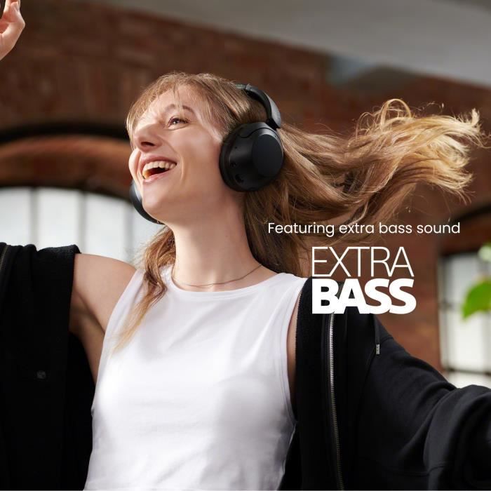 Casque Bluetooth a réduction de bruit sans fil Extra Bass SONY WH-XB910N - Autonomie jusqu'a 30 h - Noir