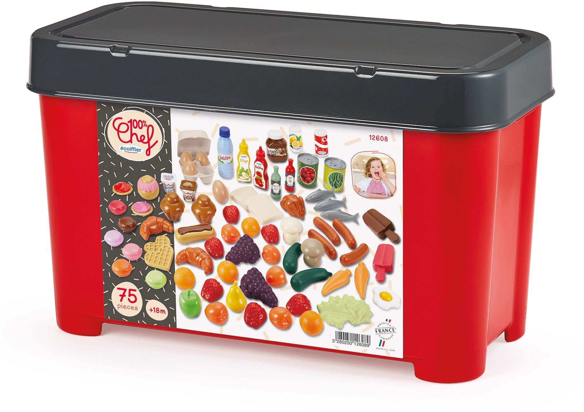 Coffret d'Alimentation Écoiffier avec 75 Accessoires pour Petits Chefs