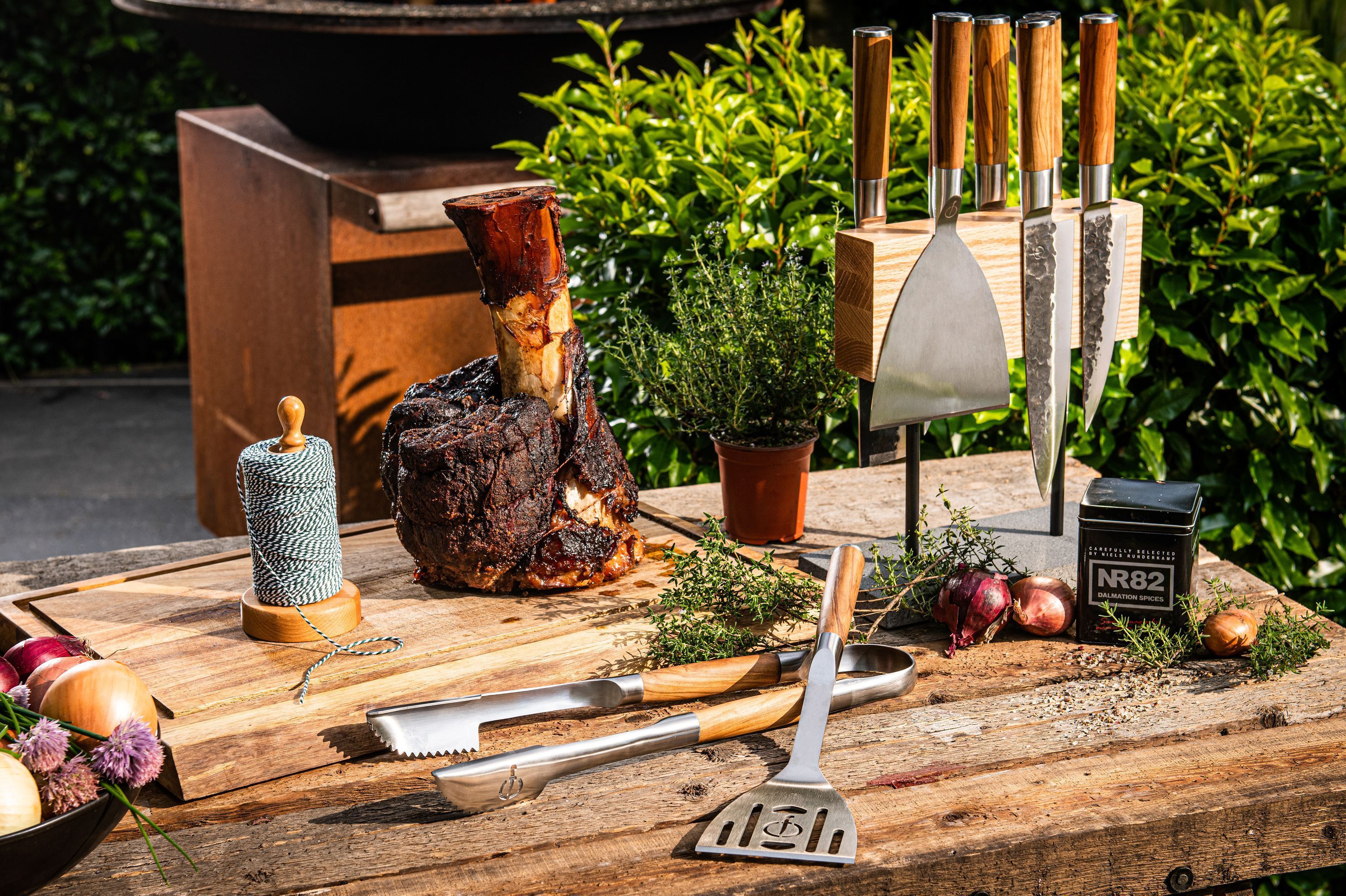 Image secondaire de Spatule à trou Forged Churrasco en acier inoxydable - 38,5 x 13,5 cm