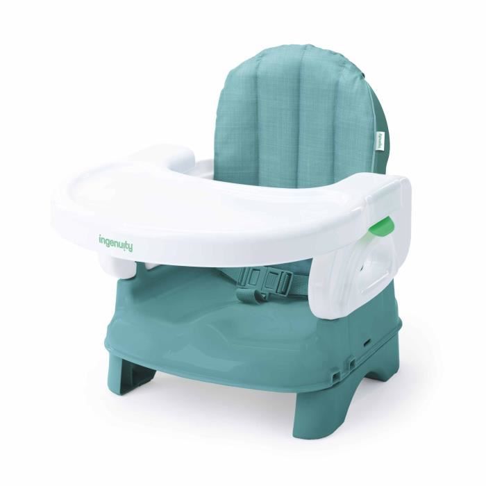 Seggiolino rialzato pieghevole Deluxe INGENUITY Turchese, portatile con vassoio e cinghie incluse