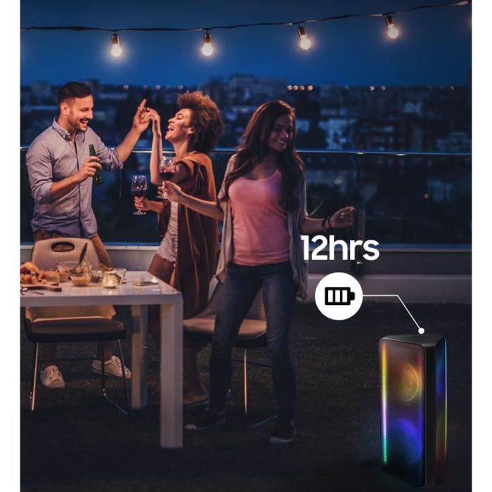 SAMSUNG - Sound Tower MX-ST40B 160W, Son Bidirectionnel, Batterie(12hr), IPX5