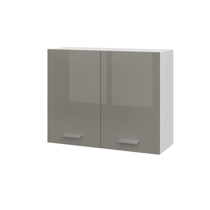 EXTRA - Meuble haut de cuisine L 80cm 2 Portes - Truffe Laqué
