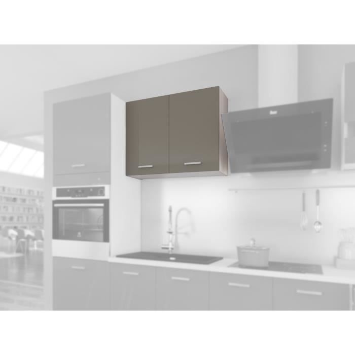 EXTRA - Meuble haut de cuisine L 80cm 2 Portes - Truffe Laqué