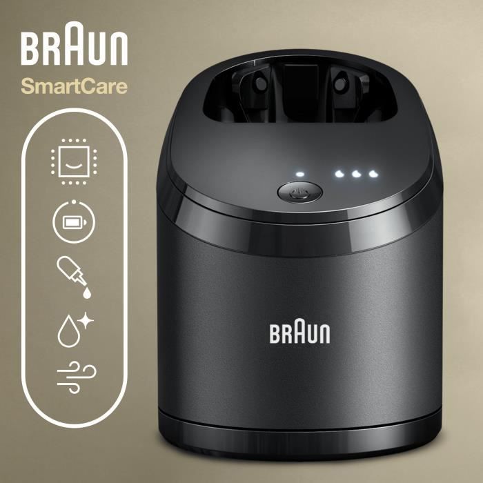 Braun Centre SmartCare 5-en-1, Noir, Recharge, Nettoyage, Compatible Avec Les Series 9 Et 8, Cartouches Clean & Renew