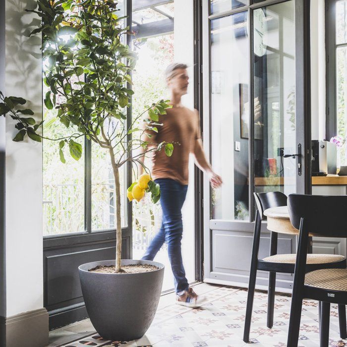 Image secondaire de Pot de Fleurs Rond Élément Ø 50 cm - EDA - Gris Anthracite