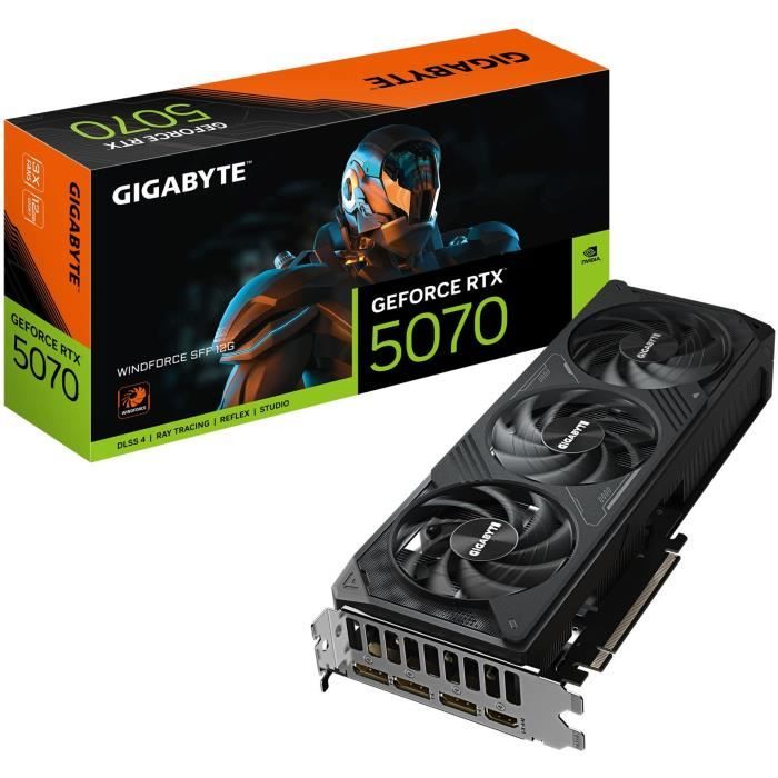 Scheda grafica - GIGABYTE - GeForce RTX 5070 WINDFORCE SFF 12G - GDDR7 - 7680x4320 - PCI-E 5.0