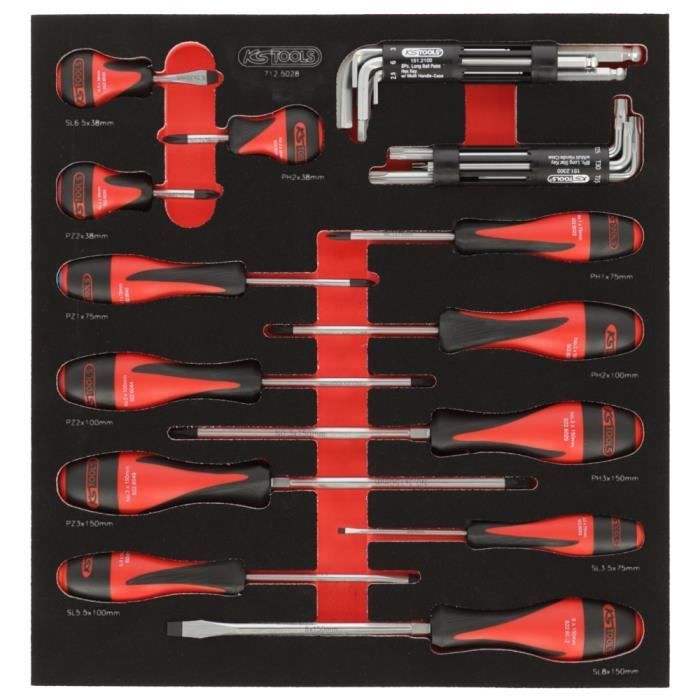 M�dulo - KS TOOLS - 712.5028 - M�dulo de atornillado - 28 piezas - Para carros y bancos de trabajo