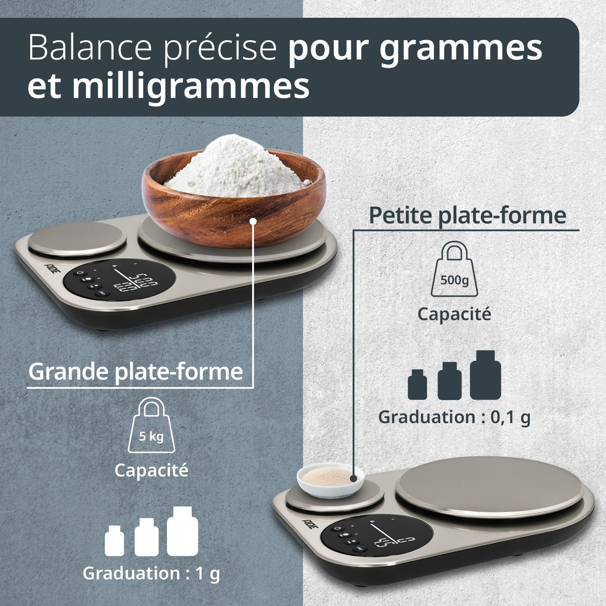 Image secondaire de Balance de Cuisine Digitale ADE ISABELLA en Acier Inoxydable