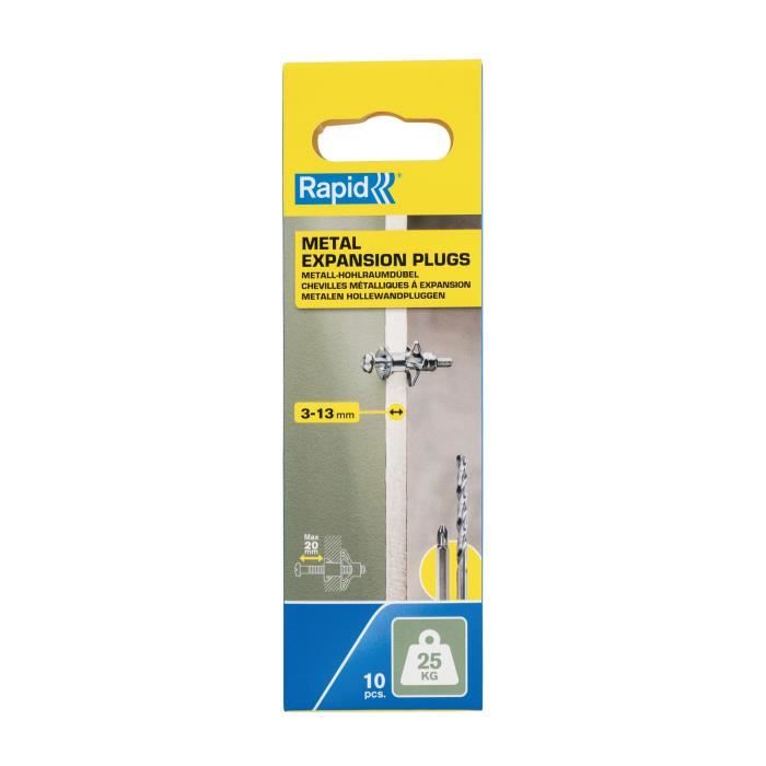 Blister da 10 pezzi. tasselli ad espansione metallici ø8x32 viti m4x40 5001546 rapidi