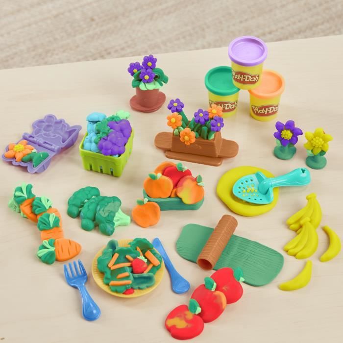 Image secondaire de Play-Doh Mon petit jardin, Coffret de pâte a modeler pour faire pousser des fleurs et fruits avec accessoires, Des 3 ans