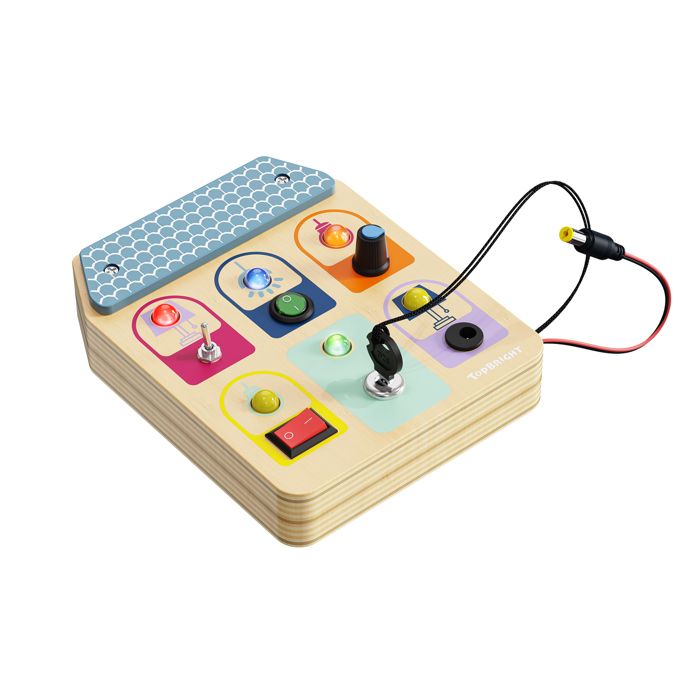 Interrupteur Busy Board, Jeu éducatif, pour apprendre a appuyer/tourner/basculer, des 36 mois, TOP BRIGHT