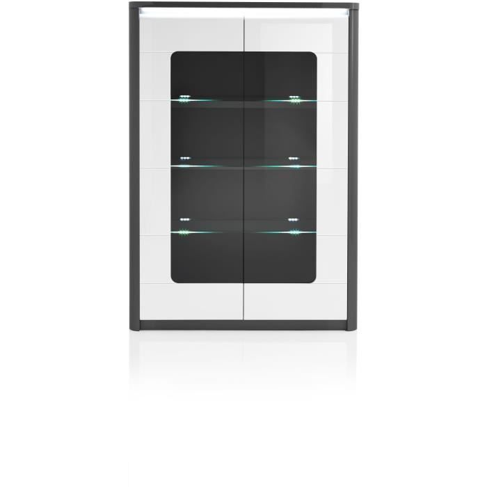ALBEA Vitrine 2 portes - Blanc - L 120 x P 46 x H 180 cm - BELLINI