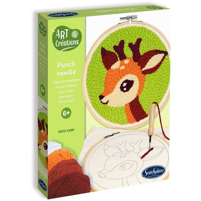 Image secondaire de Kit de Broderie Aiguille Magique - Petit Cerf - Initiation au Punch Needle