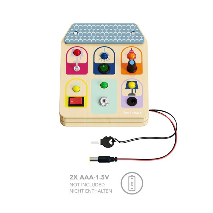 Image secondaire de Interrupteur Busy Board, Jeu éducatif, pour apprendre a appuyer/tourner/basculer, des 36 mois, TOP BRIGHT