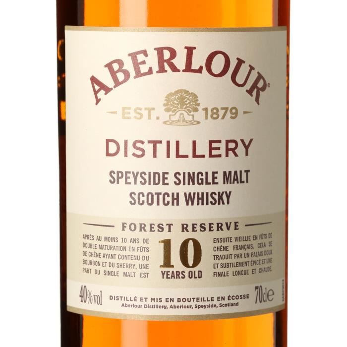 Whisky Aberlour 10 ans Forest Reserve - Speyside Single malt Scotch whisky - Ecosse - 40%vol - 70cl sous étui