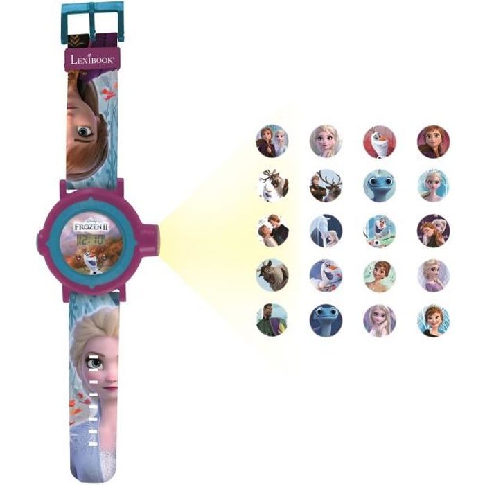 THE SNOW QUEEN Orologio digitale con proiezione di 20 immagini - LEXIBOOK