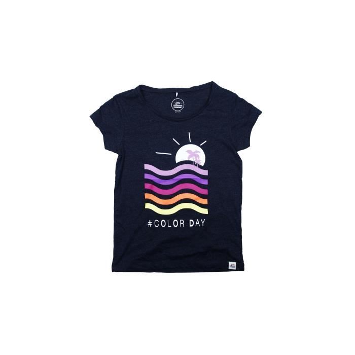 LONGBOARD T-Shirt Over The Rainbow Noir Enfant Fille