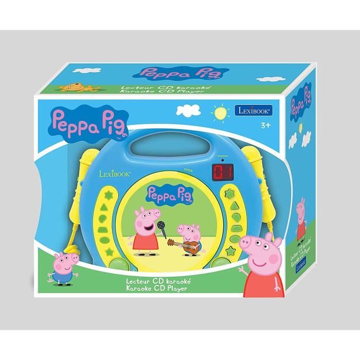 PEPPA PIG - Lecteur CD karaoké enfant avec 2 microphones - LEXIBOOK