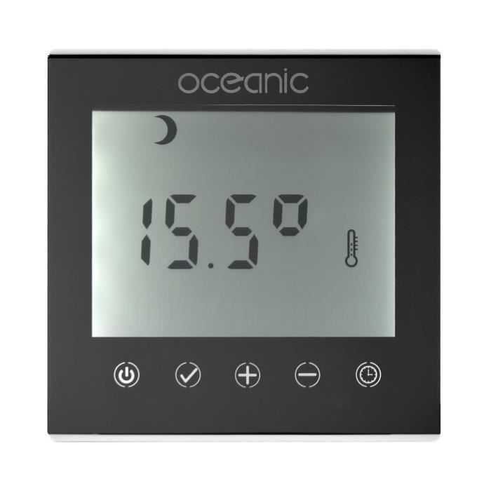 Radiateur Seche-serviettes avec soufflerie 750W + 1000W OCEANIC Opal - Thermostat déporté - Blanc - NF