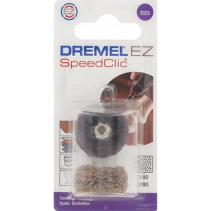 Lot de 2 Tampons abrasifs DREMEL S511 EZ SpeedClic - (Diametre 25mm, Grain 180/280)