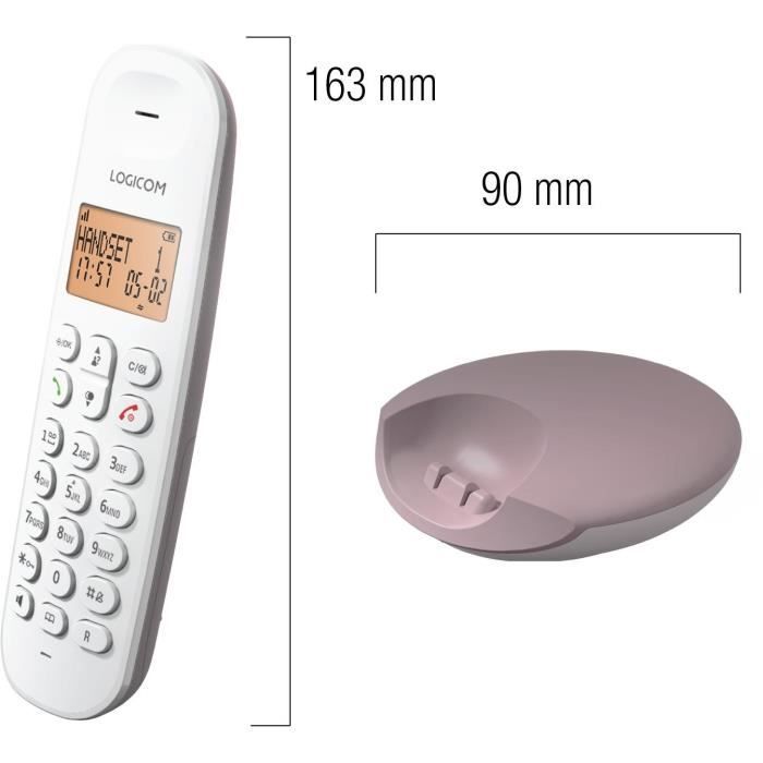 Image secondaire de Téléphone fixe sans fil - LOGICOM - DECT ILOA 150 SOLO - Taupe - Sans répondeur