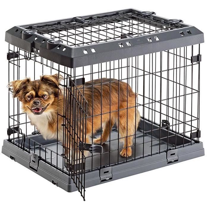 Cage Pliable pour tres grands chiens SUPERIOR 120 Clôture métallique, avec Séparateur, Double verrouillage - 118 x 77 x 82,5 cm