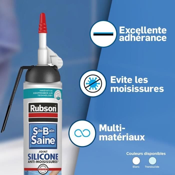 Image secondaire de Mastic sanitaires - RUBSON - 2683038 - Joint - Facile - Salle de bain Saine - Mastic - Blanc - 200ml