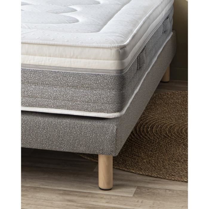 SOMDREAM OSCAR Ensemble Matelas 160x200 cm + Sommier + Pieds - Mémoire de forme - Triple suspension - 27 cm