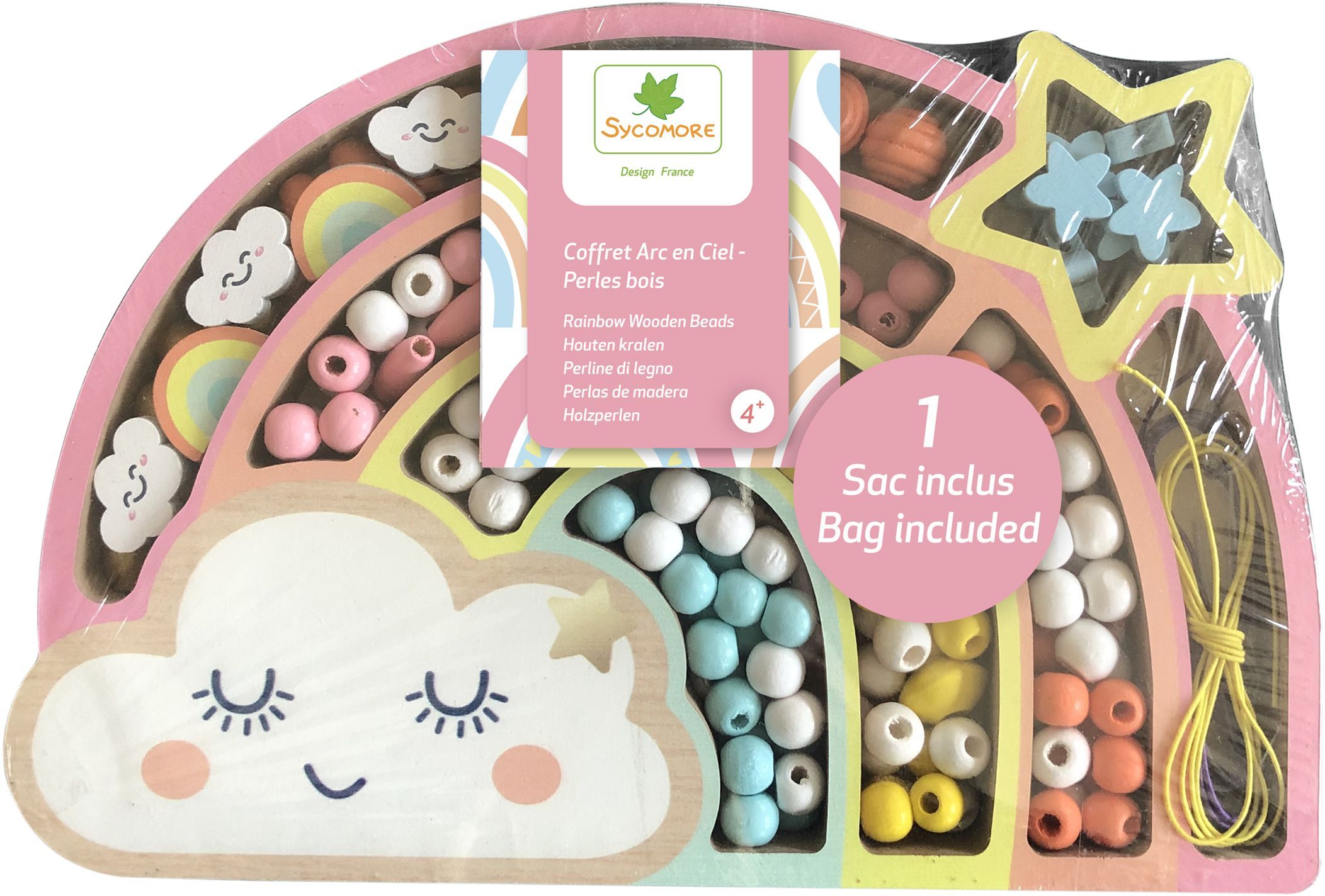 Coffret Créatif de Perles en Bois Arc-en-Ciel - SYCOMORE