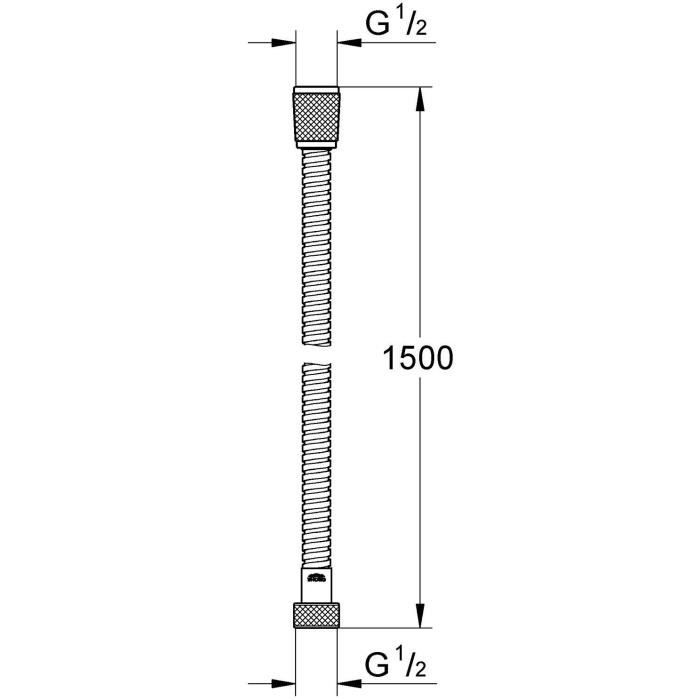 Image secondaire de Flexible de douche - GROHE - VitalioFlex - 1,5 m - Métal - Chromé