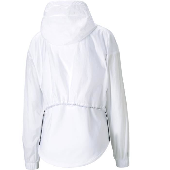 PUMA - Veste a capuche zip - poches - technologie WindCell - coupe vent - blanc - homme