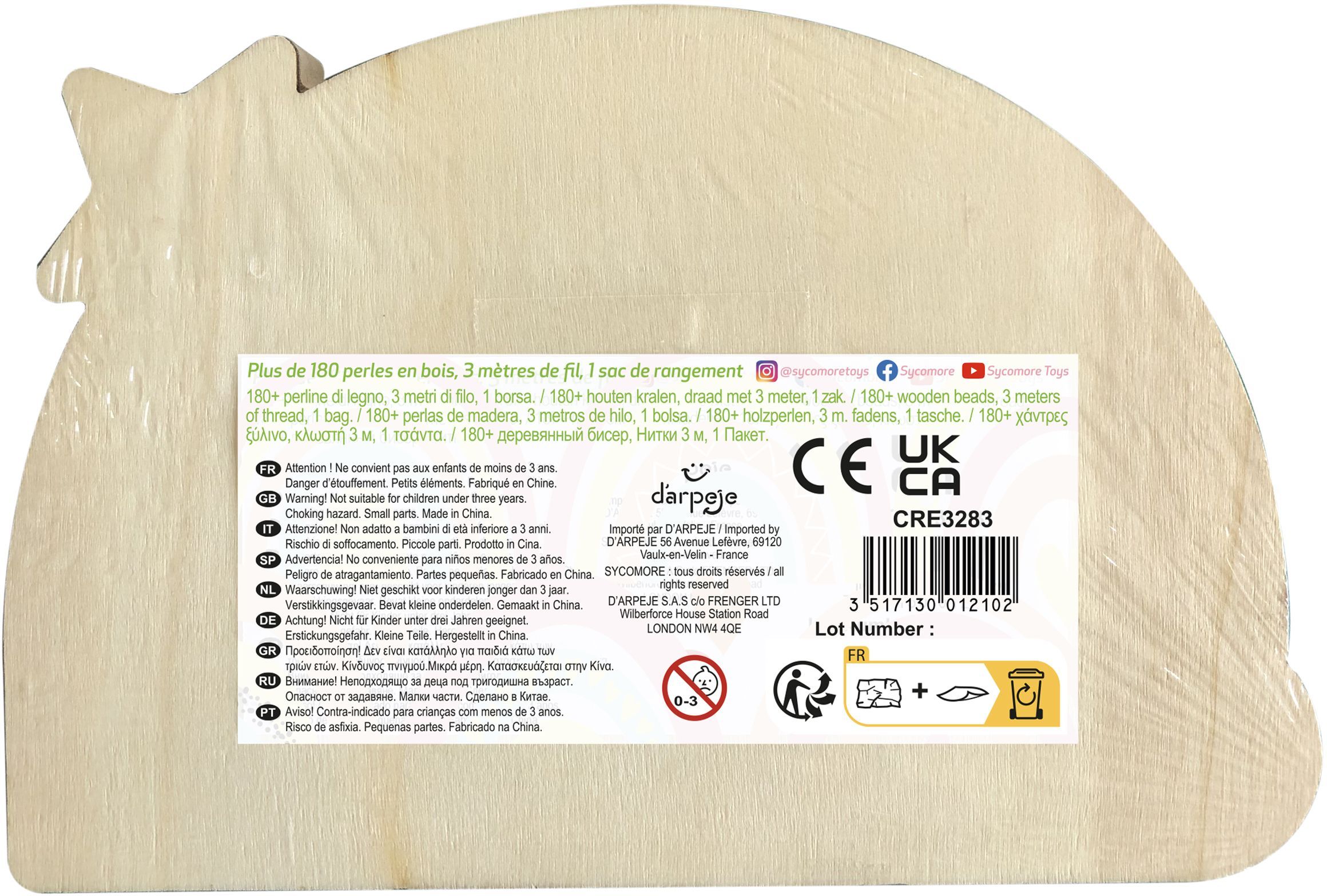 Image secondaire de Coffret Créatif de Perles en Bois Arc-en-Ciel - SYCOMORE