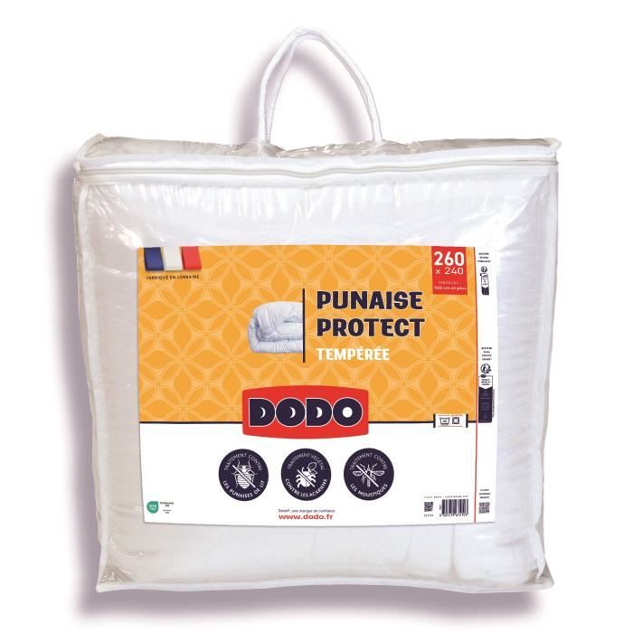 Piumino temperato DODO 240x260 cm - 2 persone - Protezione anti-insetti e antiacaro - 300G/m² - Bianco - Prodotto in Francia