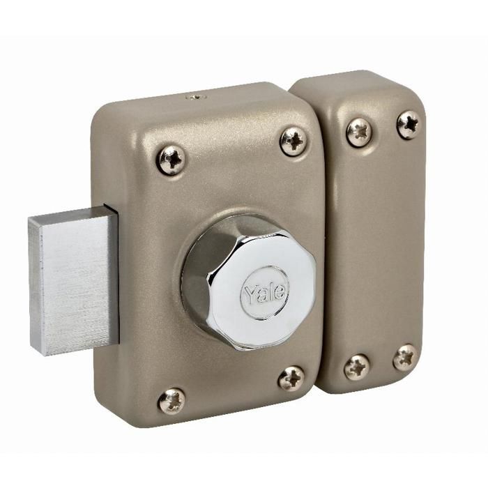 Pulsante/Cilindro serratura serratura - YALE - YV25BT-45 - Protezione antistrappo - 4 chiavi - Beige