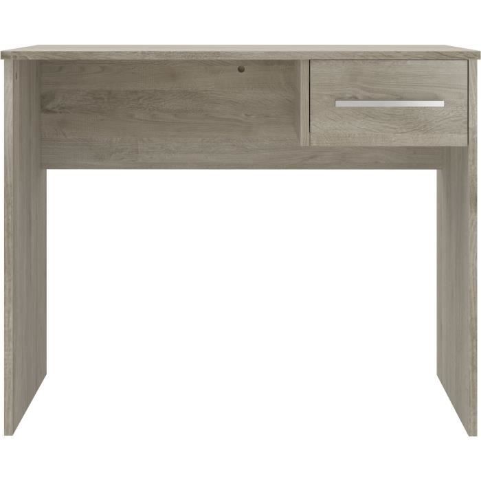 Small oak drawer desk - Oak melamine - 90 x 50 x 74 cm